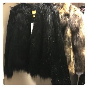 H&M black fur jacket size 6 US